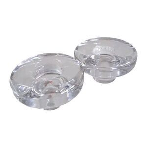 Dansk International Designs IHQ Full Lead Crystal Glass Candle Holder Lot Of 2
